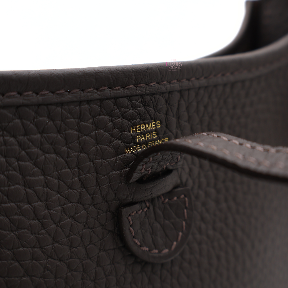 Thumbnail: Hermes Borsa Evelyne 16 TPM Amanzone Clemence Leather in Bai/Brun GHW