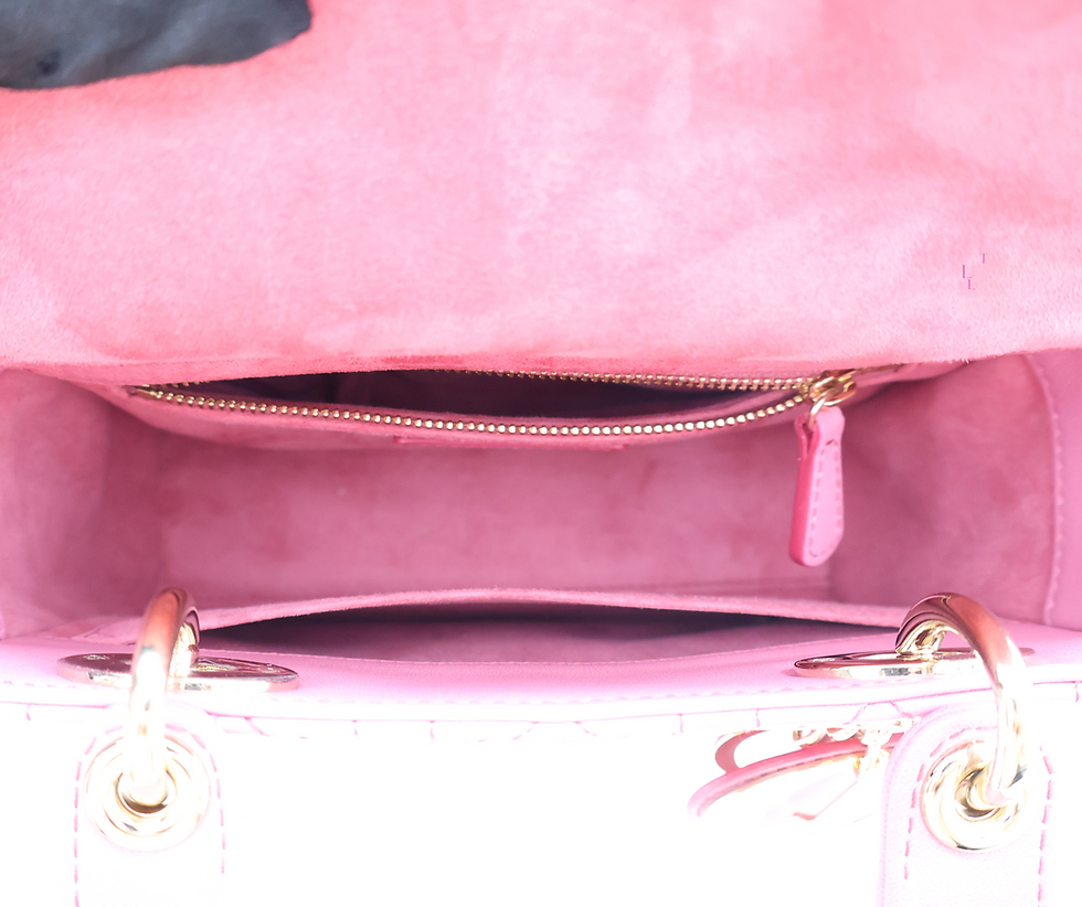 Thumbnail: Dior Lady Dior Small Flap in Ombre Champagne Gold Hardware