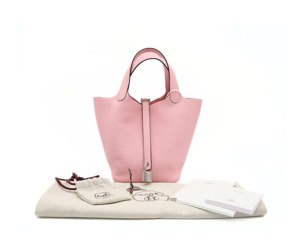 Thumbnail: Hermes Sac Picotin Lock 18 Taurillon Clemence 3Q in Rose Sakura PHW