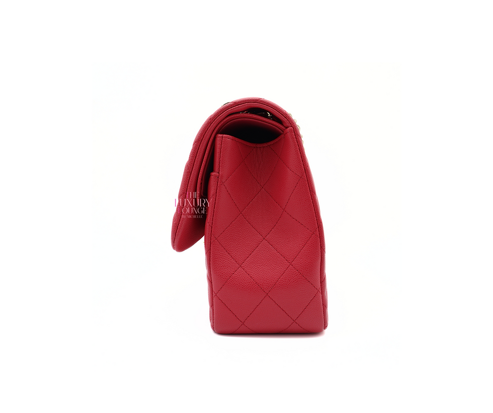 Thumbnail: Chanel Double Flap Jumbo Caviar in Pink CGHW