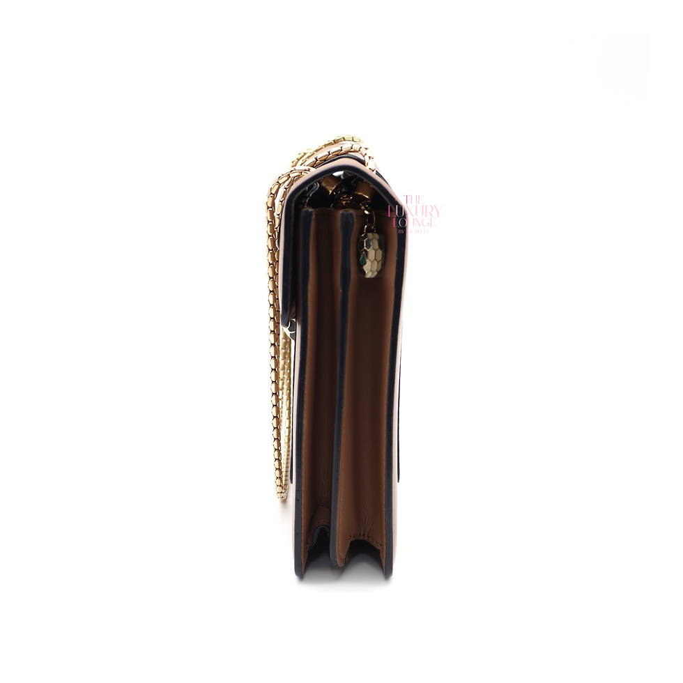 Thumbnail: Bvlgari Serpenti medium Forever Shoulder Leather bag in Dark Beige CGHW