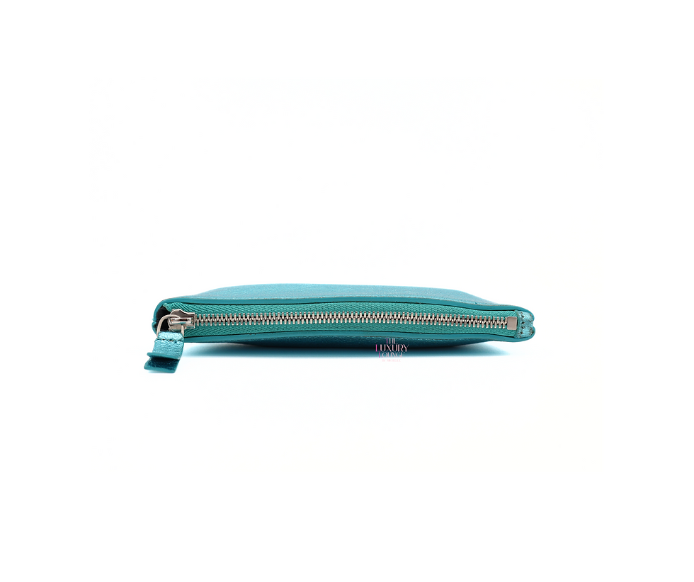 Thumbnail: Balenciaga Small Coin Purse Wallet in Metallic Blue
