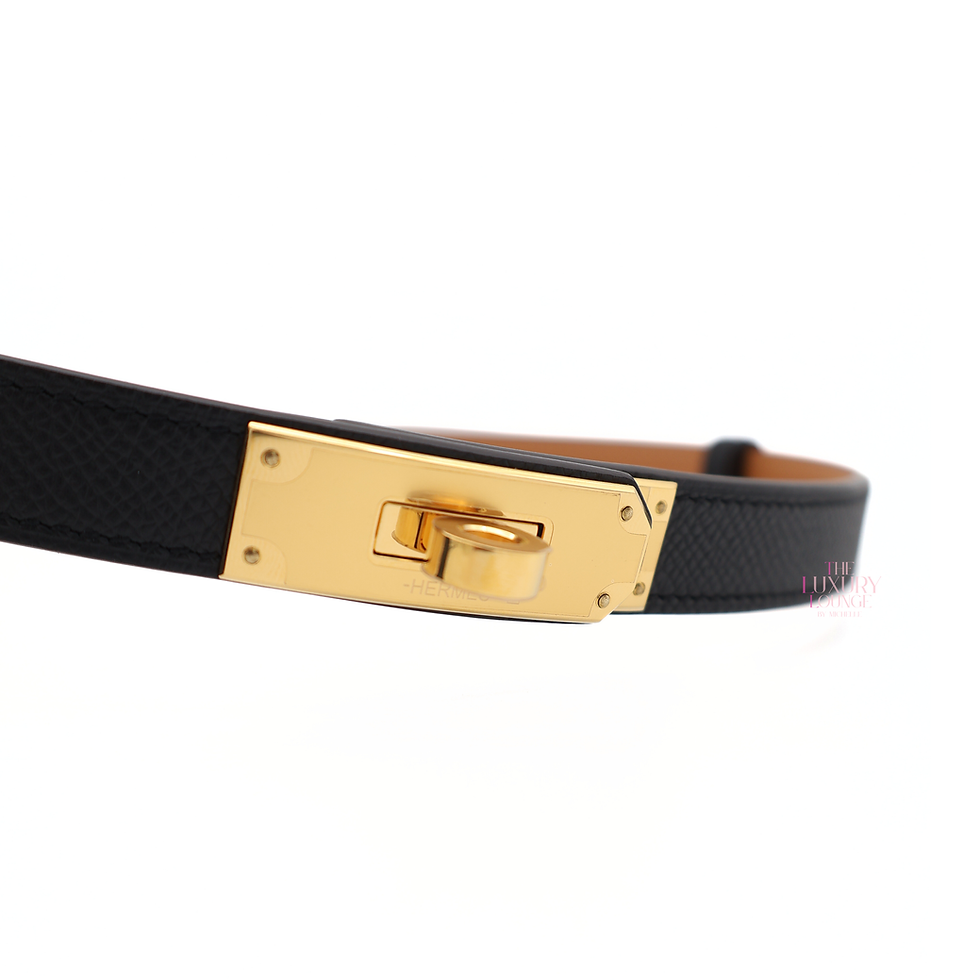 Thumbnail: Hermes Kelly Pocket Belt 18 Belt Epsom Calfskin in Black GHW