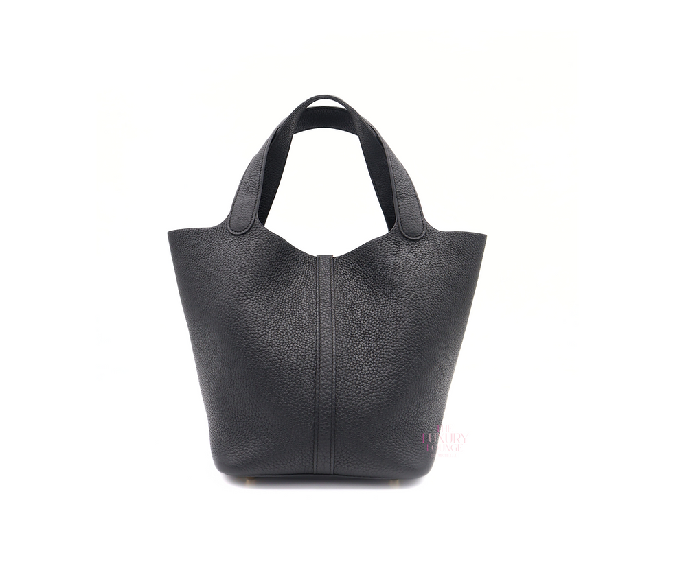 Thumbnail: Hermes Sac Picotin Lock 22 Taurillon Clemence in Black GHW