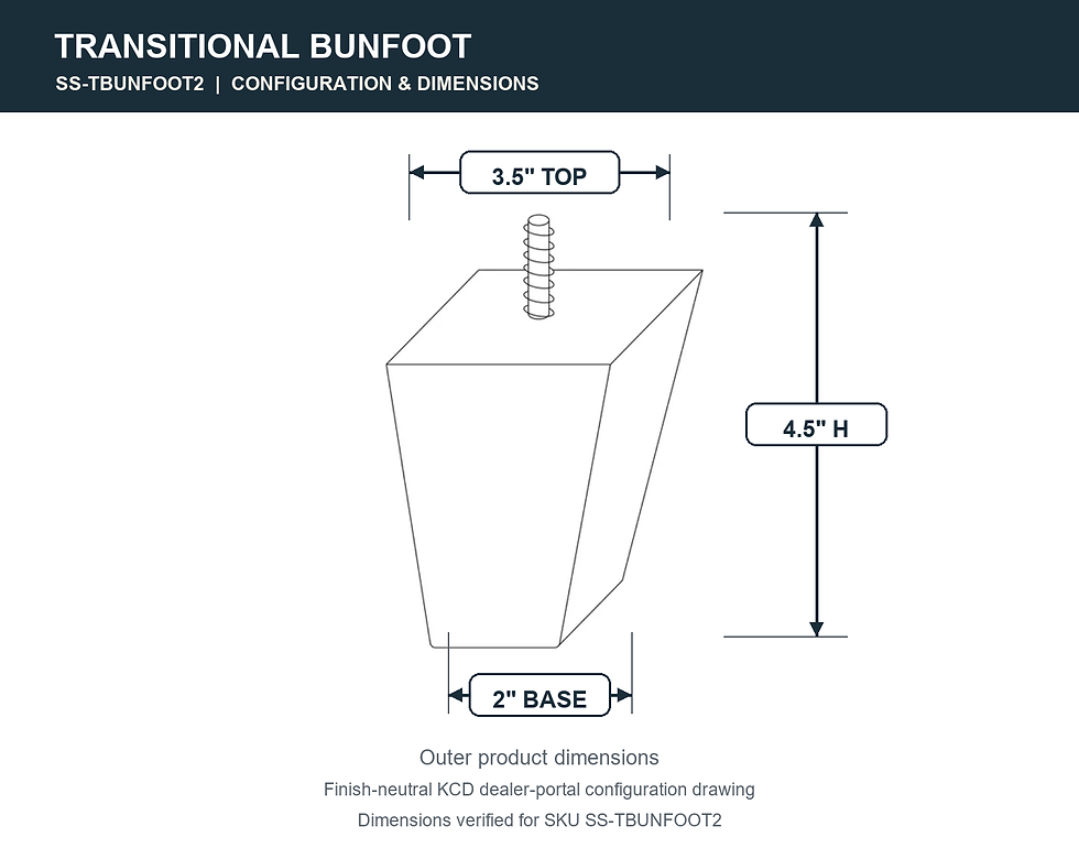 SS-TBUNFOOT2 bunfoot dimensional diagram