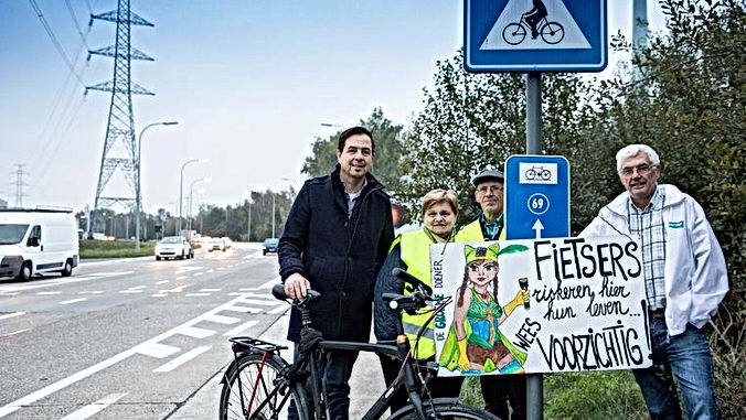 Omleiding door afsluiting kanaalbrug in Zutendaal gevaarlijk voor fietsers