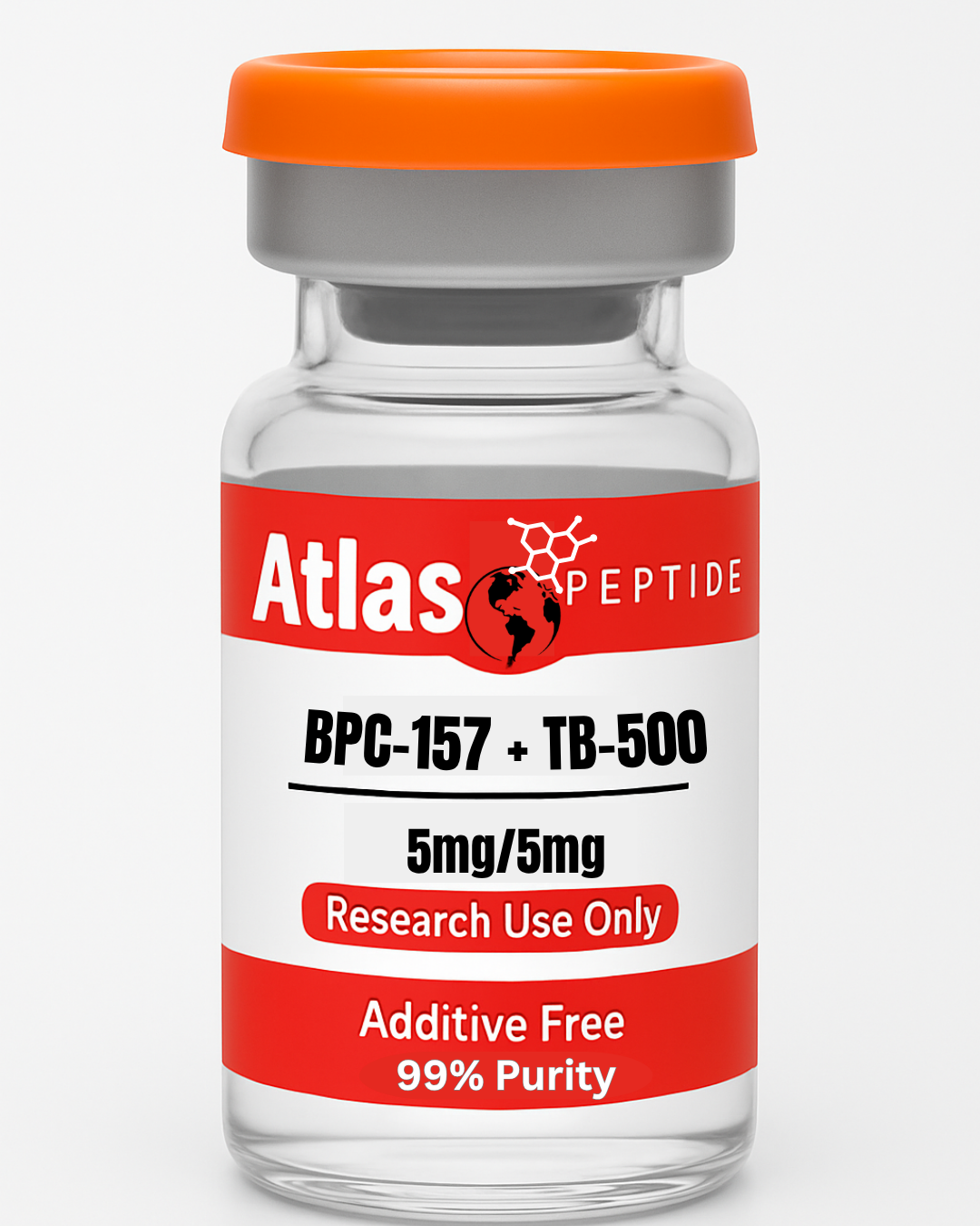 peptide vial labeled as blend of BPC-157 5mg + TB-500 5mg