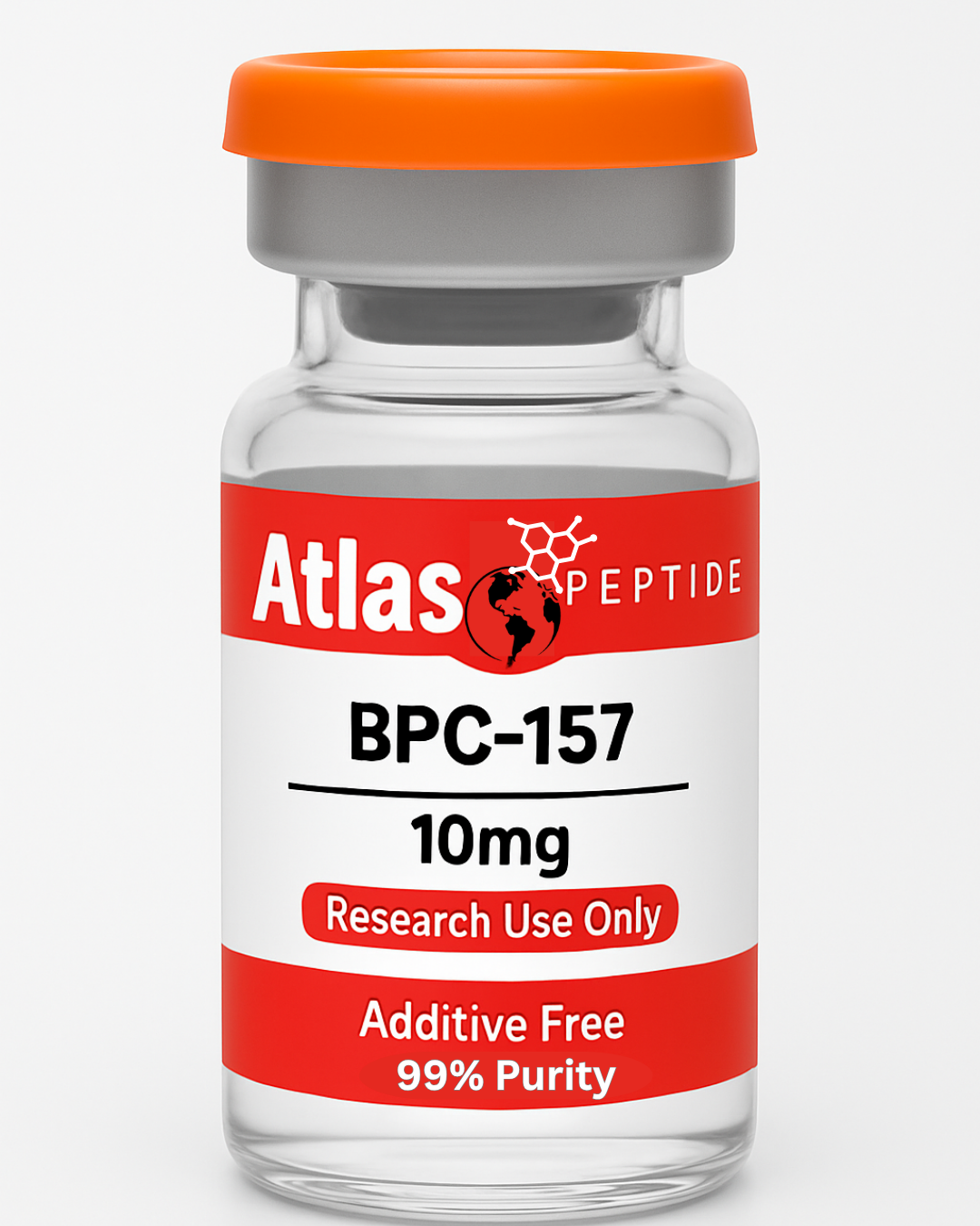 peptide vial labeled as BPC-157 dose is 10mg