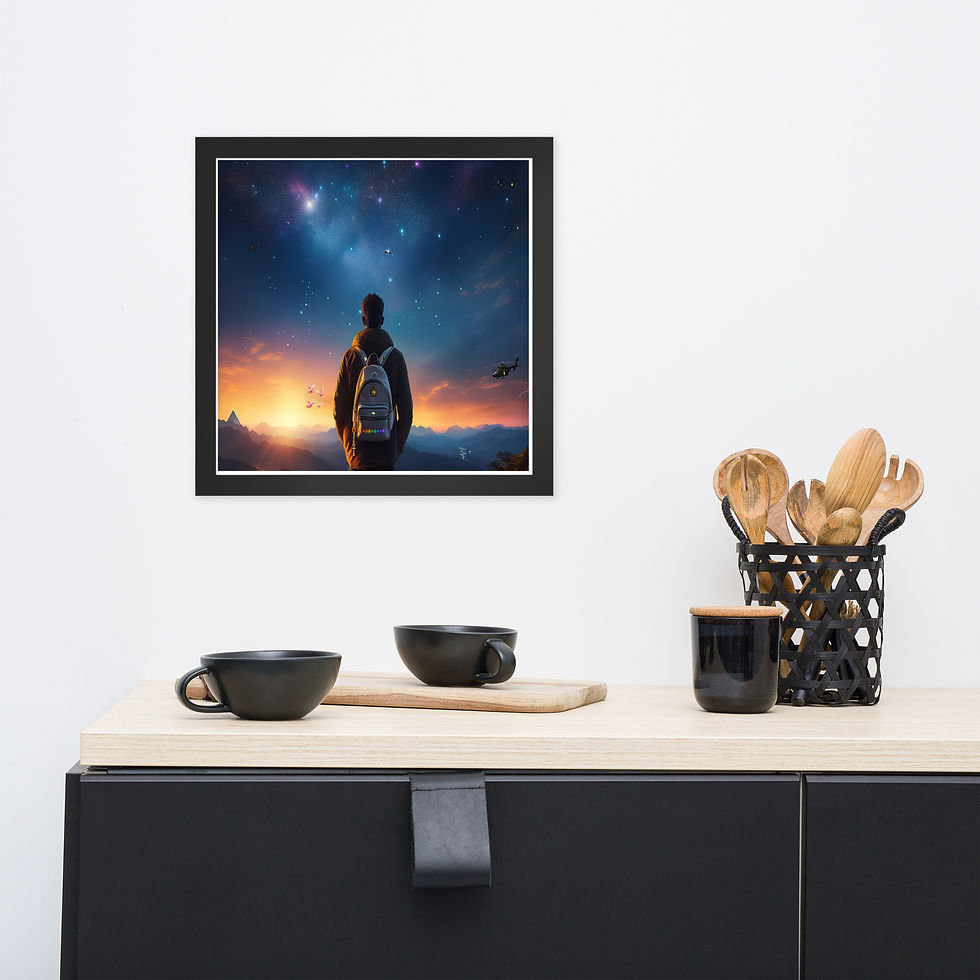Thumbnail: Sacred Starseed Artwork displayed on a modern kitchen counter, blending celestial energy with contemporary decor for  harmony