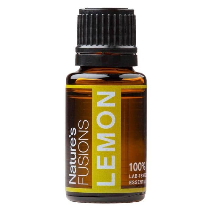 Lemon Essential Oil (15ml) in a dropper bottle, offering uplifting aromatherapy benefits and natural cleansing properties