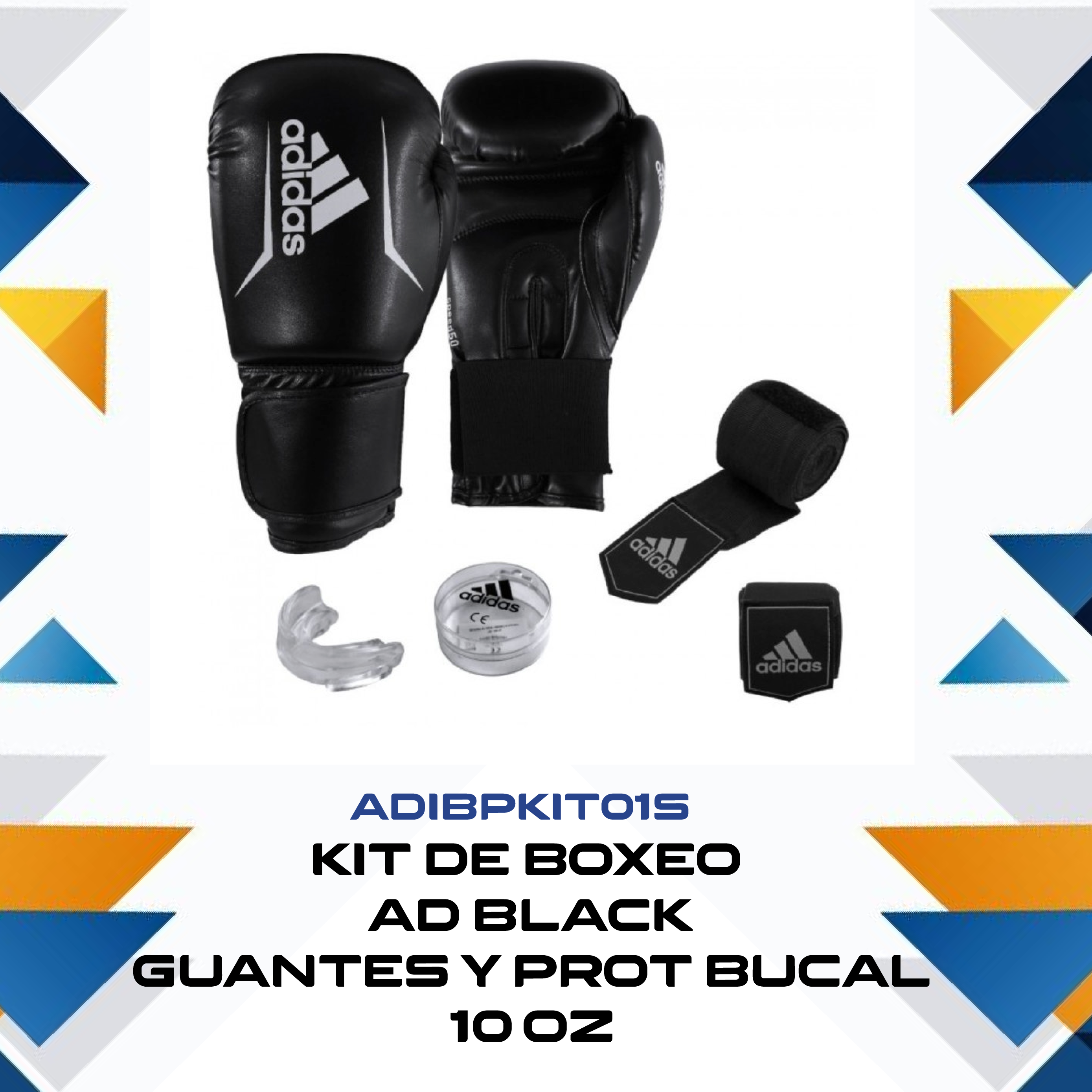KIT DE BOXEO ADIDAS GUANTES Y BUCAL