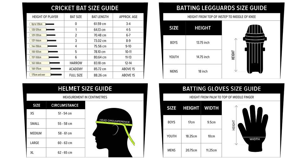 GARYSPLAY CRICKET-GUIDE SIZING GUIDE