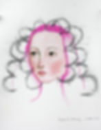 Purple Hair Drawing 11x8