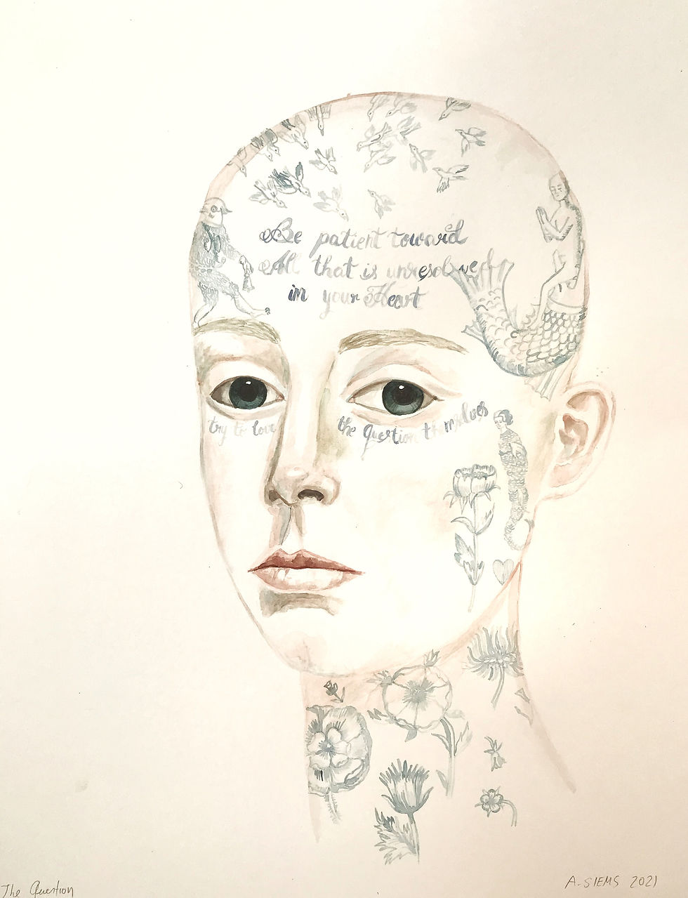 The Question 24x18” 2021 watercolor