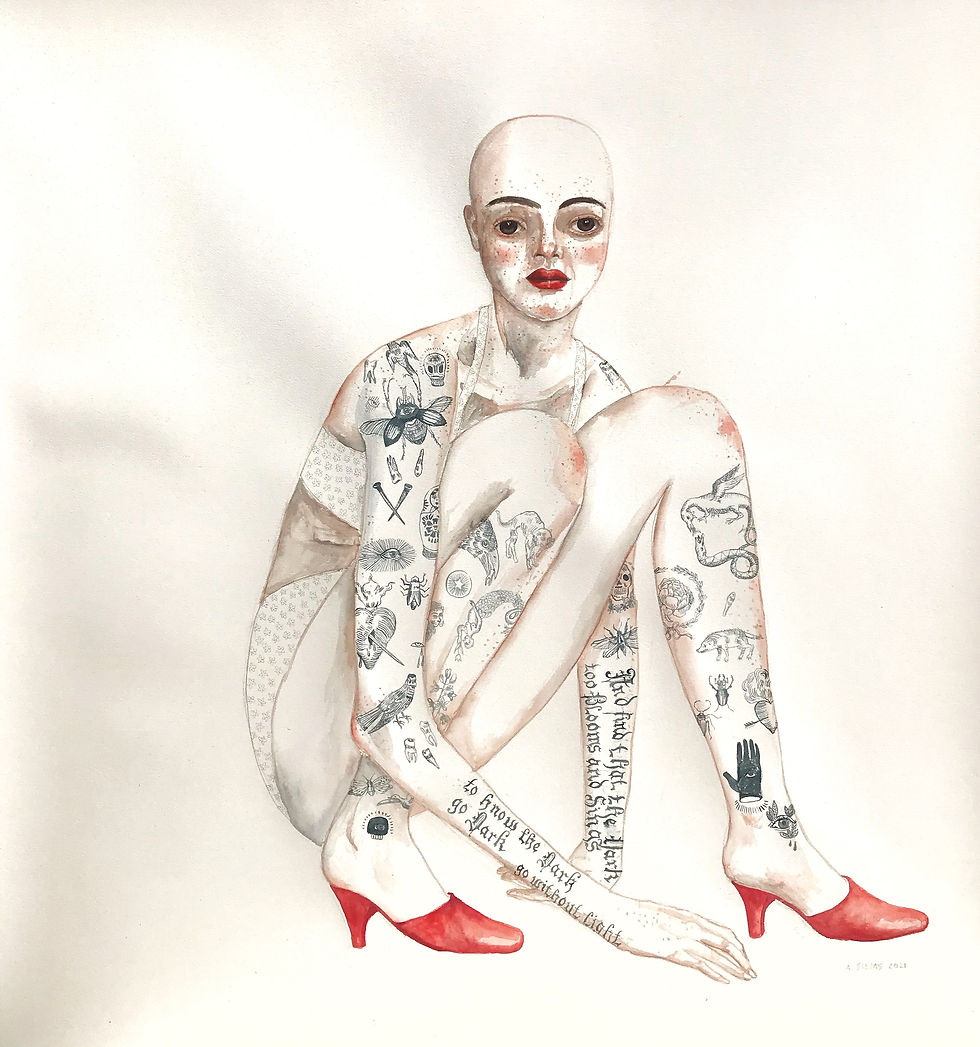 Know the Dark 40x45 2021 watercolor