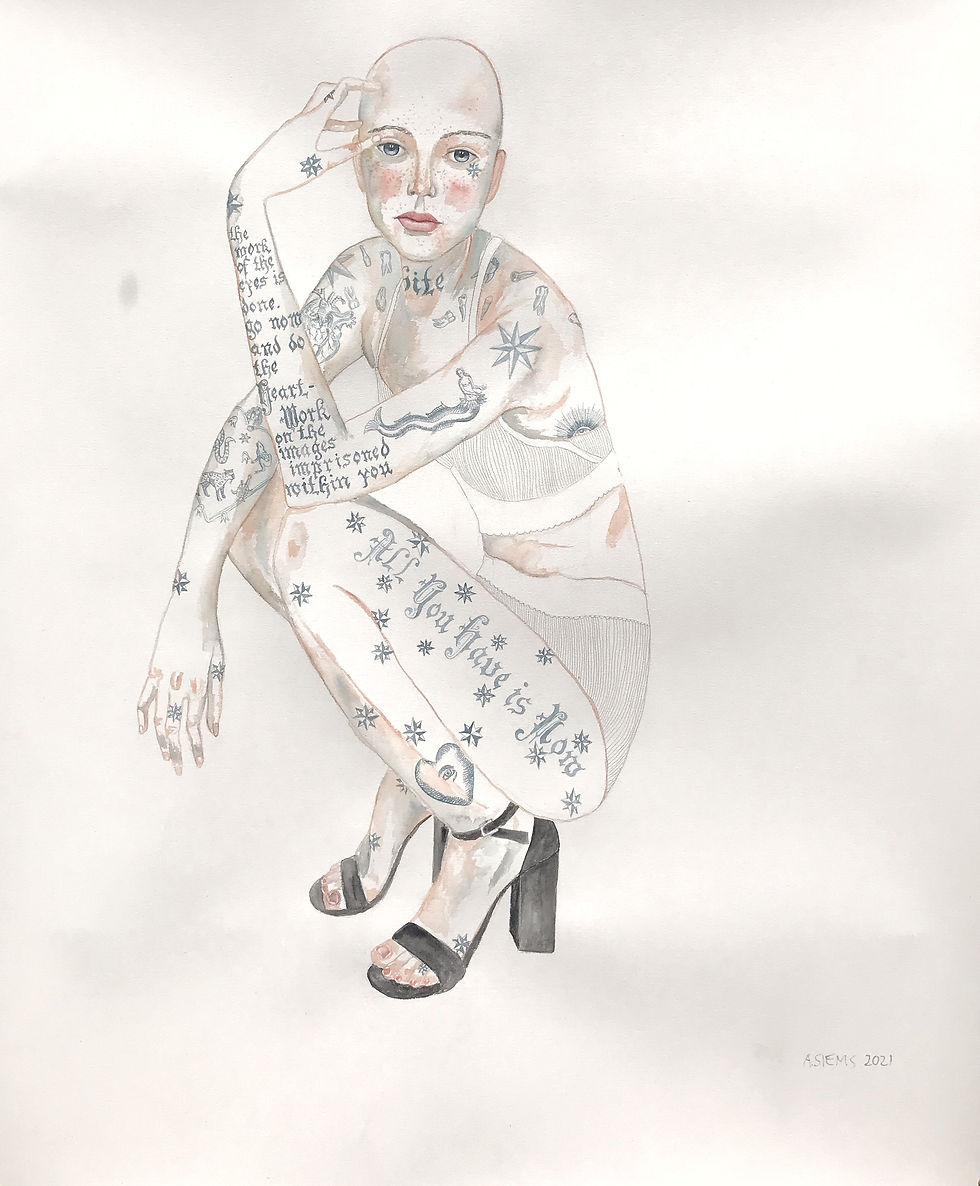 Do the Heart Work 48x48” 2021 watercolor