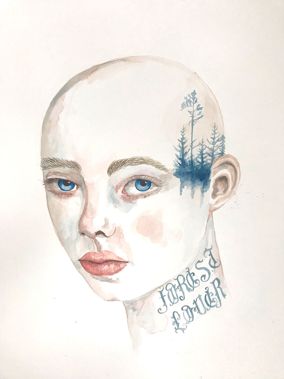 Forest Lover 24x18” watercolor 2020