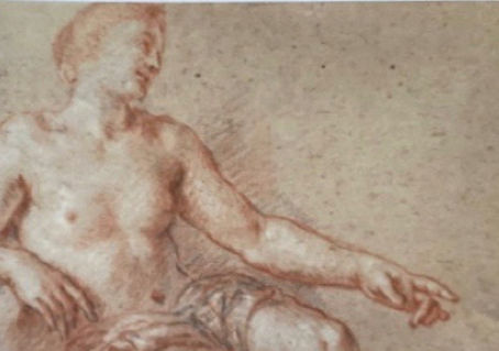 Cat. 2012 D. 33 - Étude de femme assise, le bras gauche vers l’avant