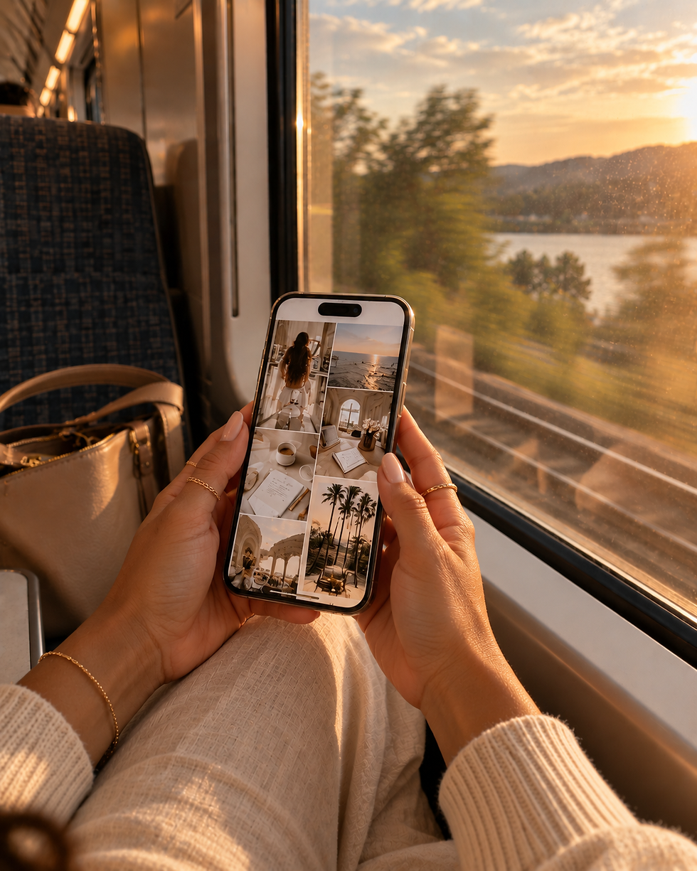 First-person view from a moving train representing noticing how far you have already changed during a quantum leap.