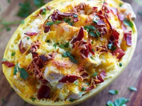 Bacon Ranch Spaghetti Squash Boats