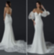 Affordable figure flattering casual wedding dressdetach sleeves order now