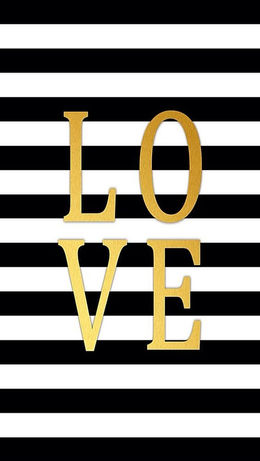 LOVE in gold on black white stripes.jpg