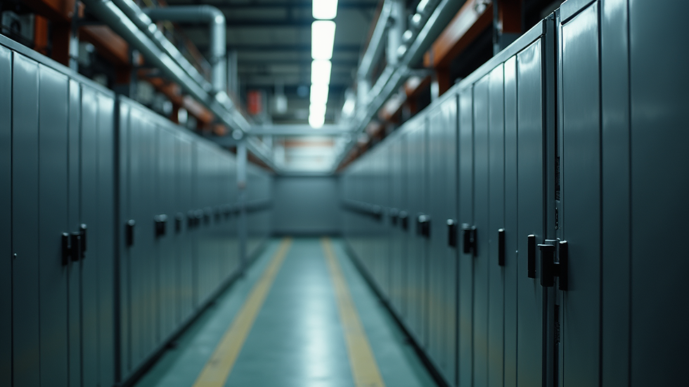 High angle view of commercial electrical wiring in an industrial facility