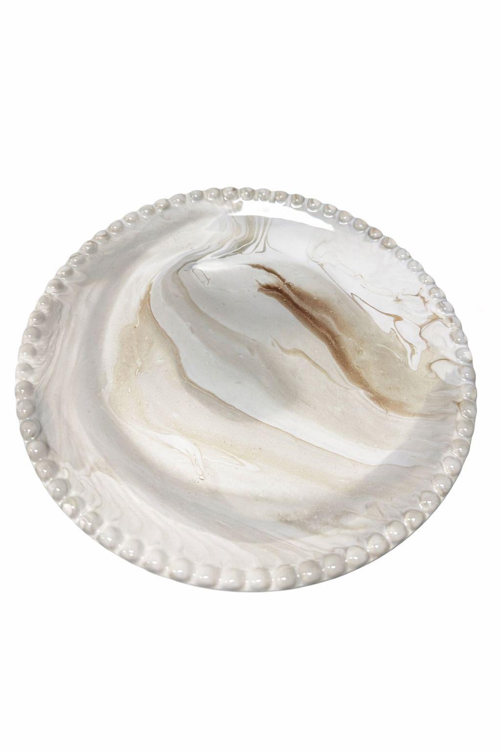 Middagstallrik med pärlor – handmålad