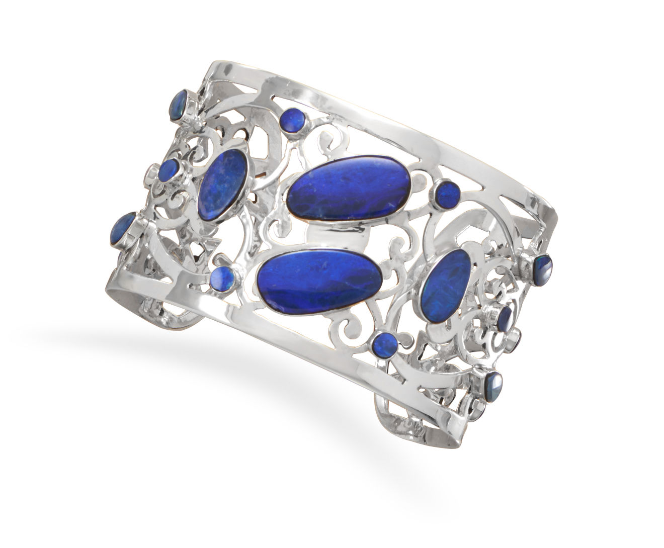 Blue Boulder Opal Cuff Bracelet