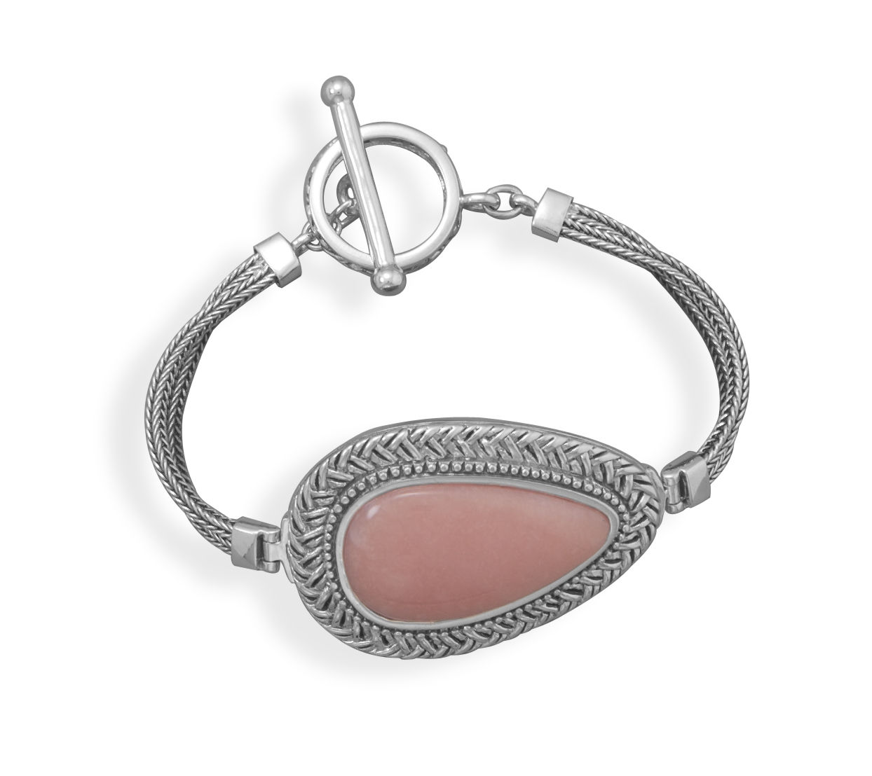 7.5" Pink Opal Toggle Bracelet