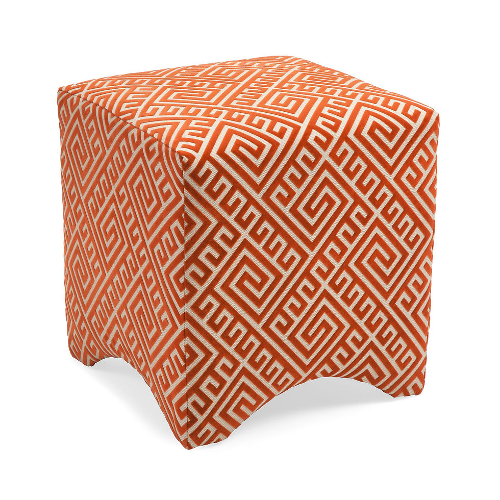 Marisa Graphic Orange Ottoman