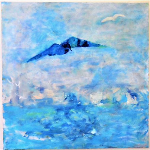 Troubled waters, acrylic painting