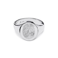 child fingerprint ring in silver