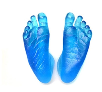 coloured glass baby feet