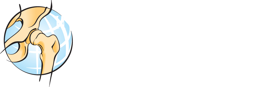 an image of hip joint and pelvis with a world behind it