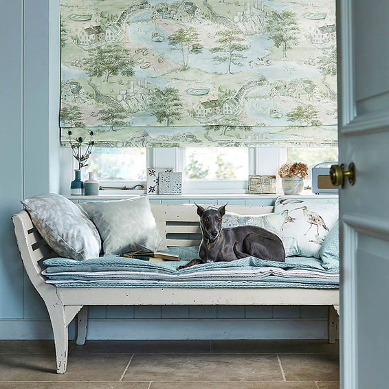 1-fabric-blind-green-blue-botanical-dog-sea-houses-embleton-bay-sanderson-style-library.jp