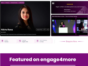 Nikita Rana featured as an experienced emcee in mumbai