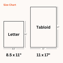 11 x 17 Tabloid Printing NYC Size Chart