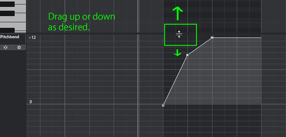 drag up or down to modify vertical scale