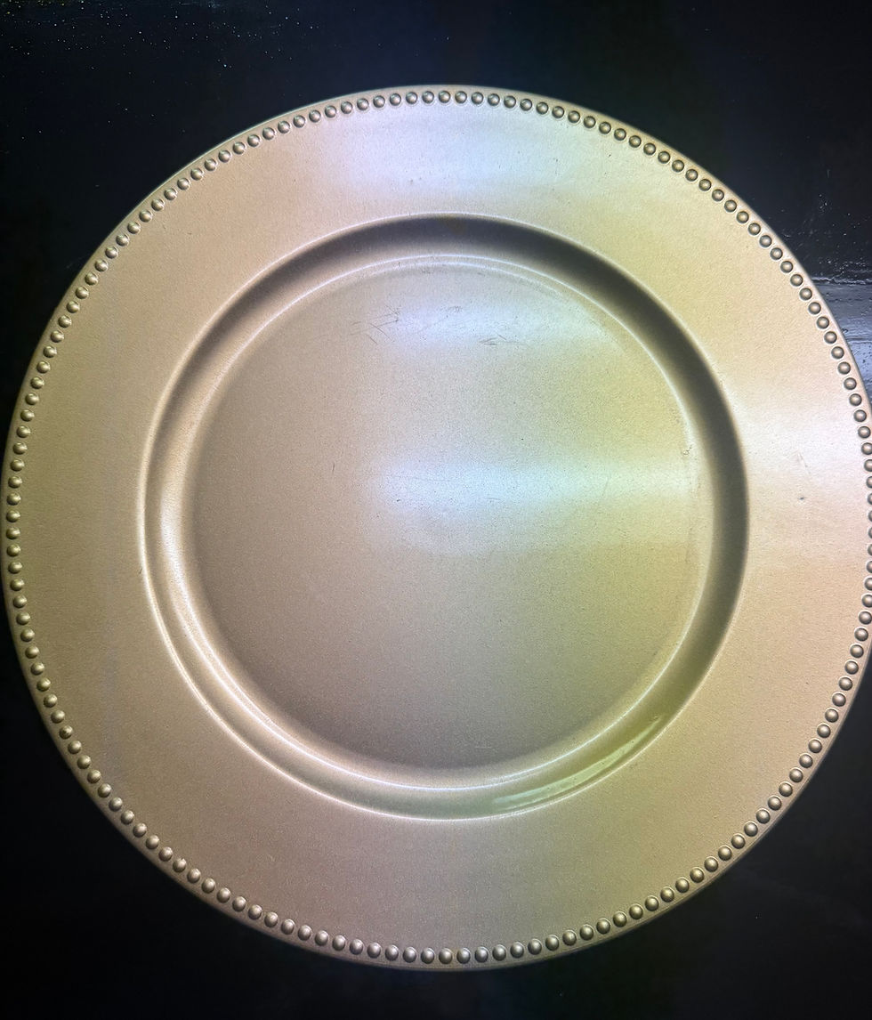 Gold beaded acrylic charger