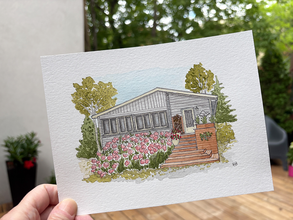 Thumbnail: Custom House Watercolor Portrait - September