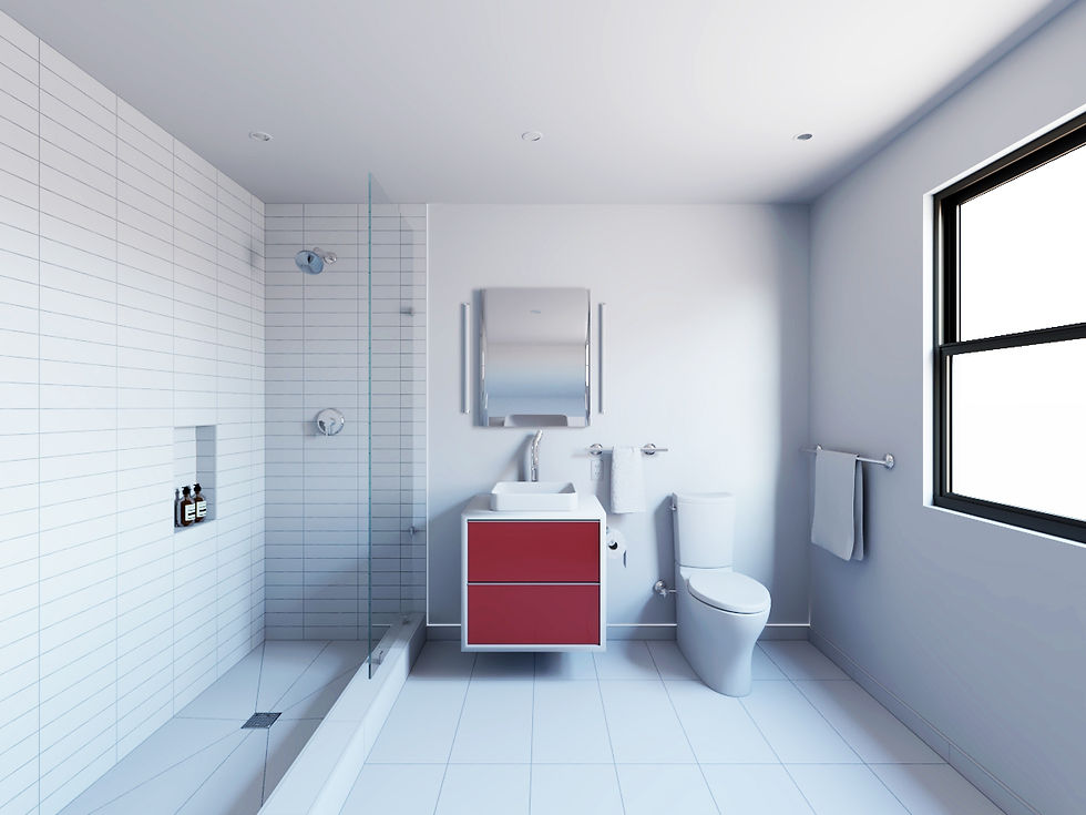 Crimson Bathroom with Shower