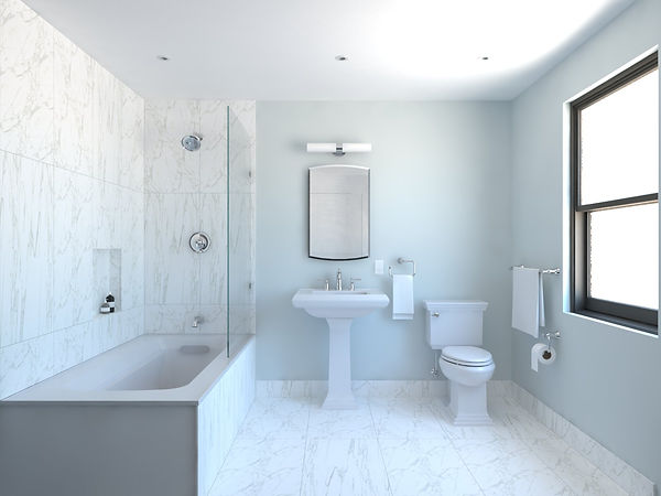 Image of a full ensemble with a bathtub in the Classic Bathroom Renovation Kit.