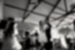 slow shutter photo of bride and grooms first dance