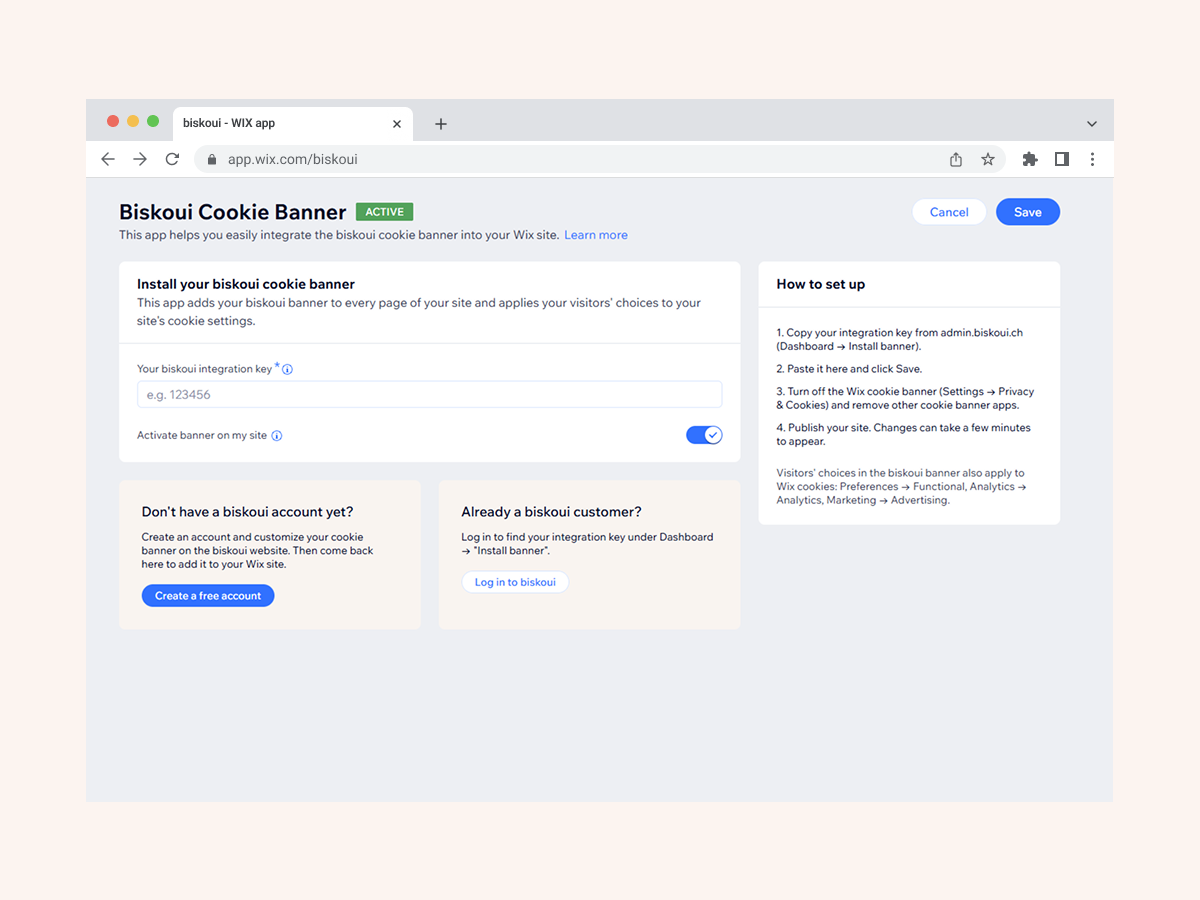 Biskoui Cookie Banner screenshot 1