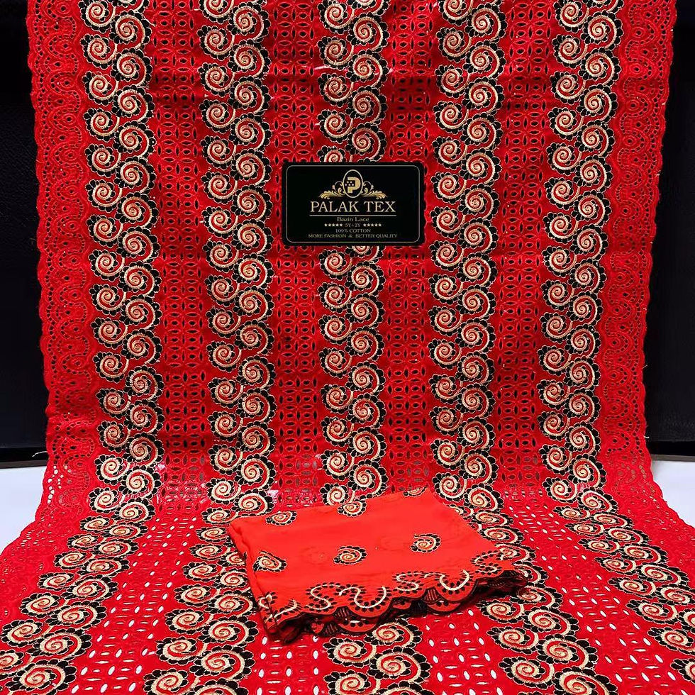 Miniature : bazin brodée en 7 yard