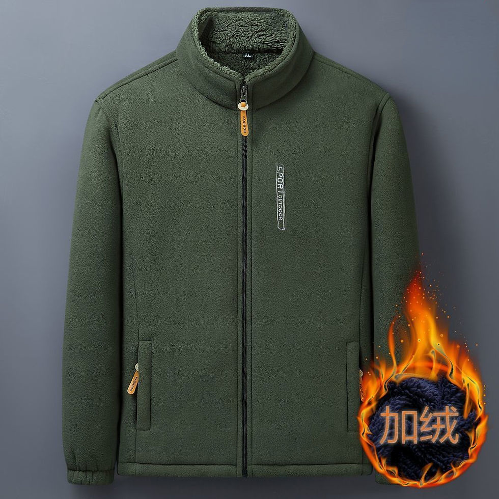 Thumbnail: Winter Men Outdoor Fleece Jacket Casual Polar Fleece Cold-Proof Thickened Coat L