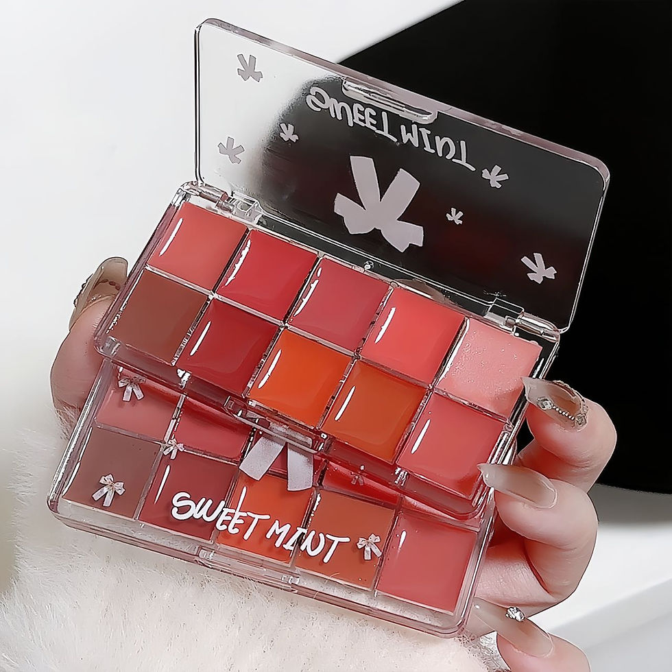 Thumbnail: FLORTTE Brand Real 10-Color Lip Palette Lip Gloss and Lipstick Glossy Moisturizi