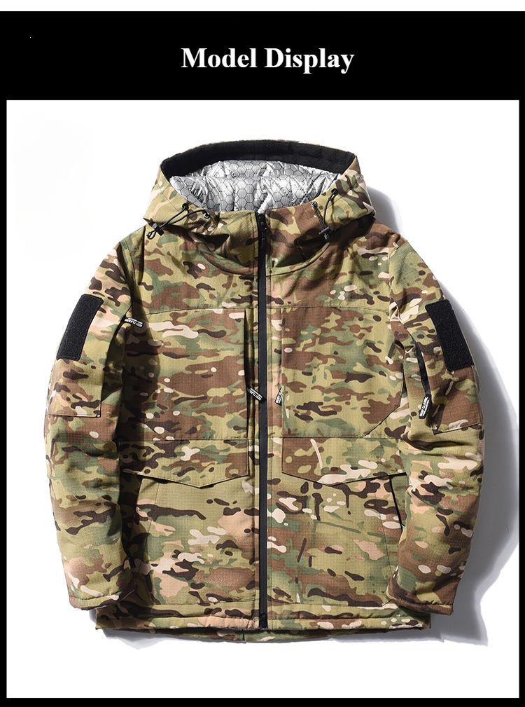 Thumbnail: Winter Camouflage Cotton Jacket Men Thick Heat Reflection Coat Labor Protection 