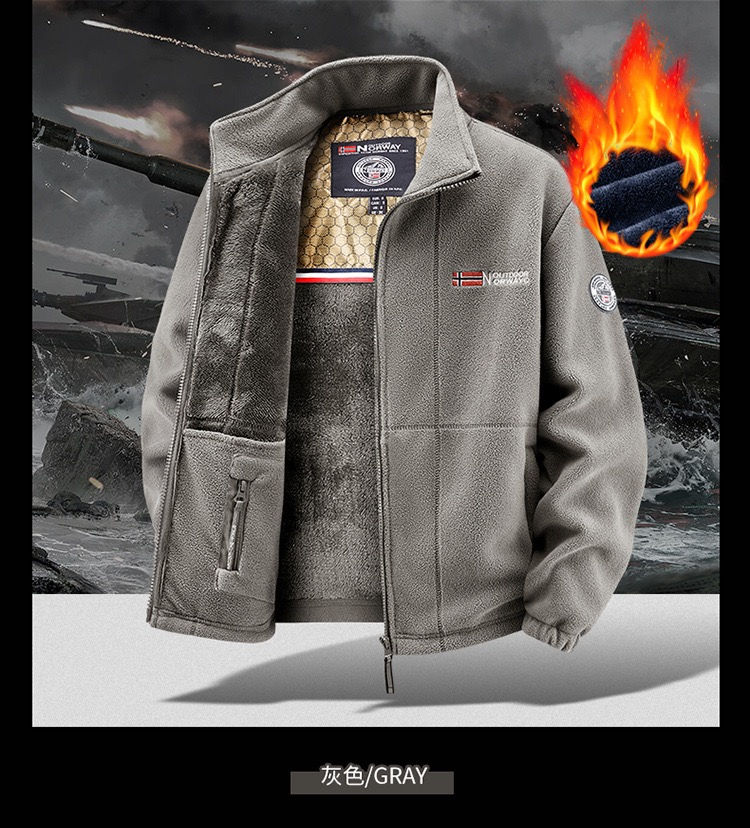 Thumbnail: Autumn and Winter Fashion Trend With Thick Fleece Warm Jacket For Men's Casual L